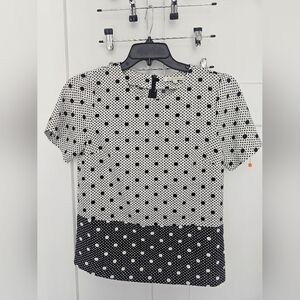 Daniel Rainn Polka Dot Colorblock Blouse Size S